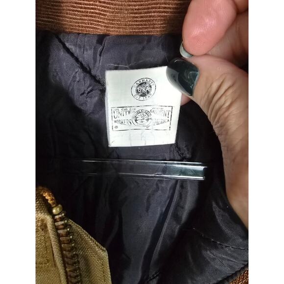 Carhartt Men’s Duck Canvas Arctic Winter Coat Brown 48R-XL USA Hooded Jacket - Picture 11 of 13